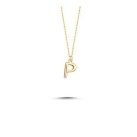 Engin Gold 14 Ayar Altın P Harfli Kolye