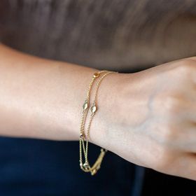 Engin Gold 14 Ayar Altın Renkli Taşlı Bileklik
