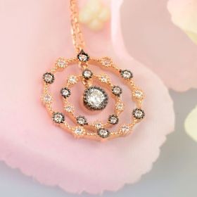 Engin Gold 14 Ayar Altın Rose Taşlı Kolye
