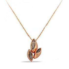 Engin Gold 14 Ayar Altın Rose Taşlı Kolye