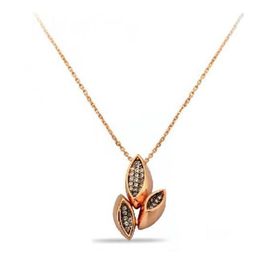 Engin Gold 14 Ayar Altın Rose Taşlı Kolye
