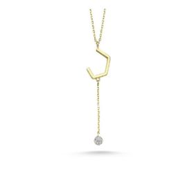 Engin Gold 14 Ayar Altın Sallantılı Taşlı Kolye
