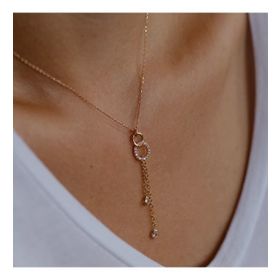 Engin Gold 14 Ayar Altın Sallantılı Taşlı Kolye