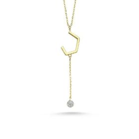 Engin Gold 14 Ayar Altın Sallantılı Taşlı Kolye