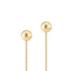 Engin Gold 14 Ayar Altın Sallantılı Top Küpe