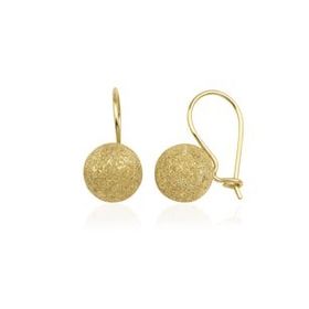 Engin Gold 14 Ayar Altın Sallantılı Top Küpe