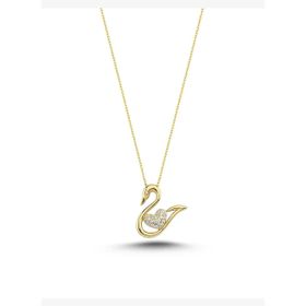 Engin Gold 14 Ayar Altın Taşlı Kuğu Kolye