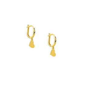 Engin Gold 14 Ayar Altın Taşsız Kalp Küpe