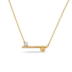 Engin Gold 14 Ayar Altın Tektaş Çubuk Kolye