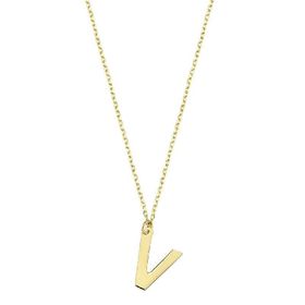 Engin Gold 14 Ayar Altın V Harfli Kolye