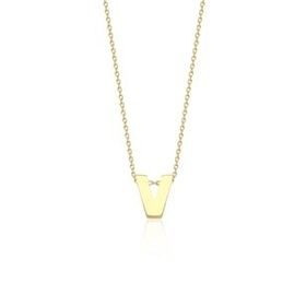 Engin Gold 14 Ayar Altın V Harfli Kolye