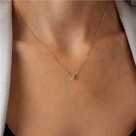 Engin Gold 14 Ayar Altın Y Harfli Kolye