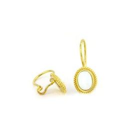 Engin Gold 14 Ayar Beyaz Altın Taşlı Küpe