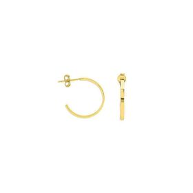 Engin Gold 14 Ayar Sade Altın Yarım Halka Küpe