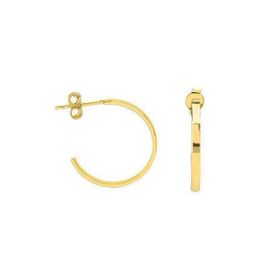 Engin Gold 14 Ayar Sade Altın Yarım Halka Küpe