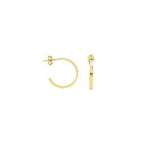 Engin Gold 14 Ayar Sade Altın Yarım Halka Küpe