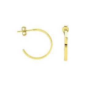 Engin Gold 14 Ayar Sade Altın Yarım Halka Küpe