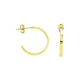 Engin Gold 14 Ayar Sade Altın Yarım Halka Küpe