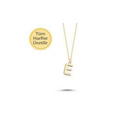 Engin Gold 14 K E Harfli Altın Kolye