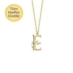 Engin Gold 14 K E Harfli Altın Kolye