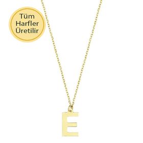 Engin Gold 14 K E Harfli Altın Kolye