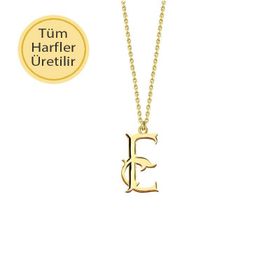 Engin Gold 14 K E Harfli Altın Kolye
