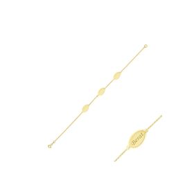 Engin Gold 14 K İsimli Üçlü Plaka Altın Bileklik