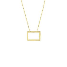 Engin Gold 14k Altın Dikdörtgen Geometrik Kolye