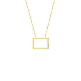Engin Gold 14k Altın Dikdörtgen Geometrik Kolye
