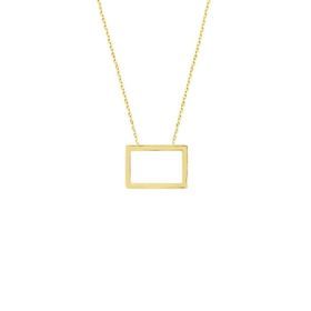 Engin Gold 14k Altın Dikdörtgen Geometrik Kolye