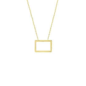 Engin Gold 14k Altın Dikdörtgen Geometrik Kolye