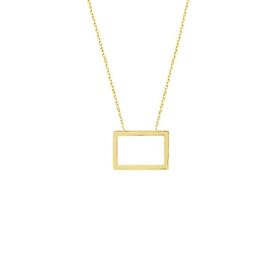 Engin Gold 14k Altın Dikdörtgen Geometrik Kolye