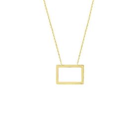 Engin Gold 14k Altın Dikdörtgen Geometrik Kolye