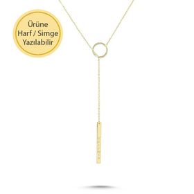 Engin Gold 14k Altın Halka Çubuk Bar Kolye