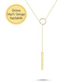 Engin Gold 14k Altın Halka Çubuk Bar Kolye