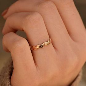 Engin Gold 14K Altın Kalp Ritmi Eklem Yüzük