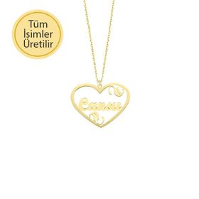 Engin Gold 14k Altın Kalpli İsim Kolye