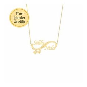 Engin Gold 14k Altın Kalpli Sonsuzluk İsim Kolye