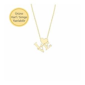 Engin Gold 14k Altın Love Kalp Kolye
