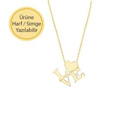 Engin Gold 14k Altın Love Kalp Kolye