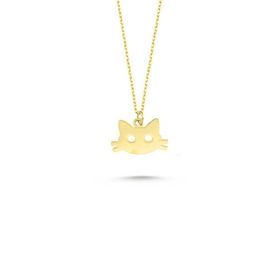 Engin Gold 14k Altın Minik Kedi Kolye