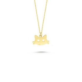 Engin Gold 14k Altın Minik Kedi Kolye