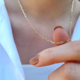 Engin Gold 14k Altın Minimal Ataç Zincir Kolye
