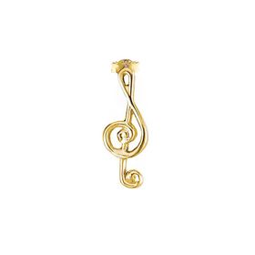 Engin Gold 14k Altın Tek Sol Anahtarı Melodi Küpe