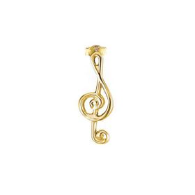 Engin Gold 14k Altın Tek Sol Anahtarı Melodi Küpe