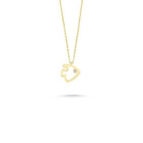 Engin Gold 14k Altın Tektaş Balık Kolye