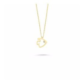 Engin Gold 14k Altın Tektaş Balık Kolye
