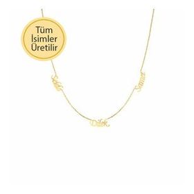 Engin Gold 14k Altın Üç İsimli Kolye