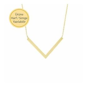 Engin Gold 14k Altın V Model Geometrik Kolye