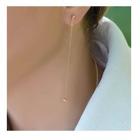 Engin Gold 14K Rose Altın Sallantılı Küpe